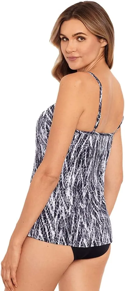 Miraclesuit Women's Swimwear Pyrite Jubilee Soft Cup Adjustable Strap Tankini Bathing Suit Top