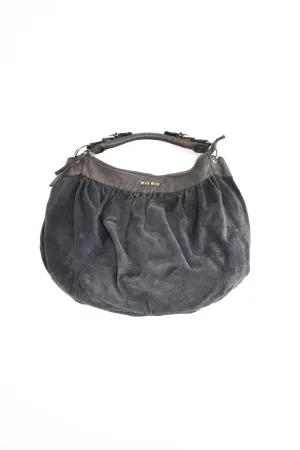 Miu Miu grey suede hobo bag