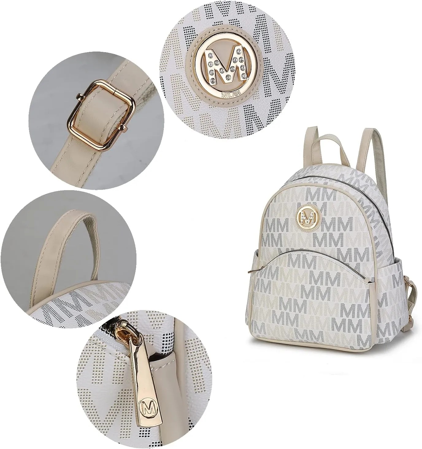 MKF Collection Backpack for Women, Signature Vegan Leather Top-Handle Carry on Backpack Female Travel bag