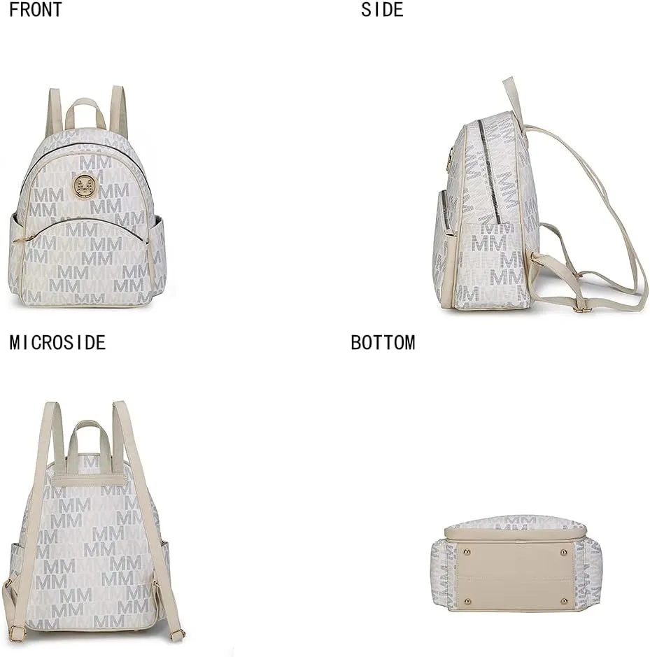 MKF Collection Backpack for Women, Signature Vegan Leather Top-Handle Carry on Backpack Female Travel bag