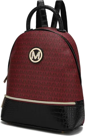 MKF Collection Backpack for Women, Signature Vegan Leather Top-Handle Travel bag Carry on Backpack Bookbag