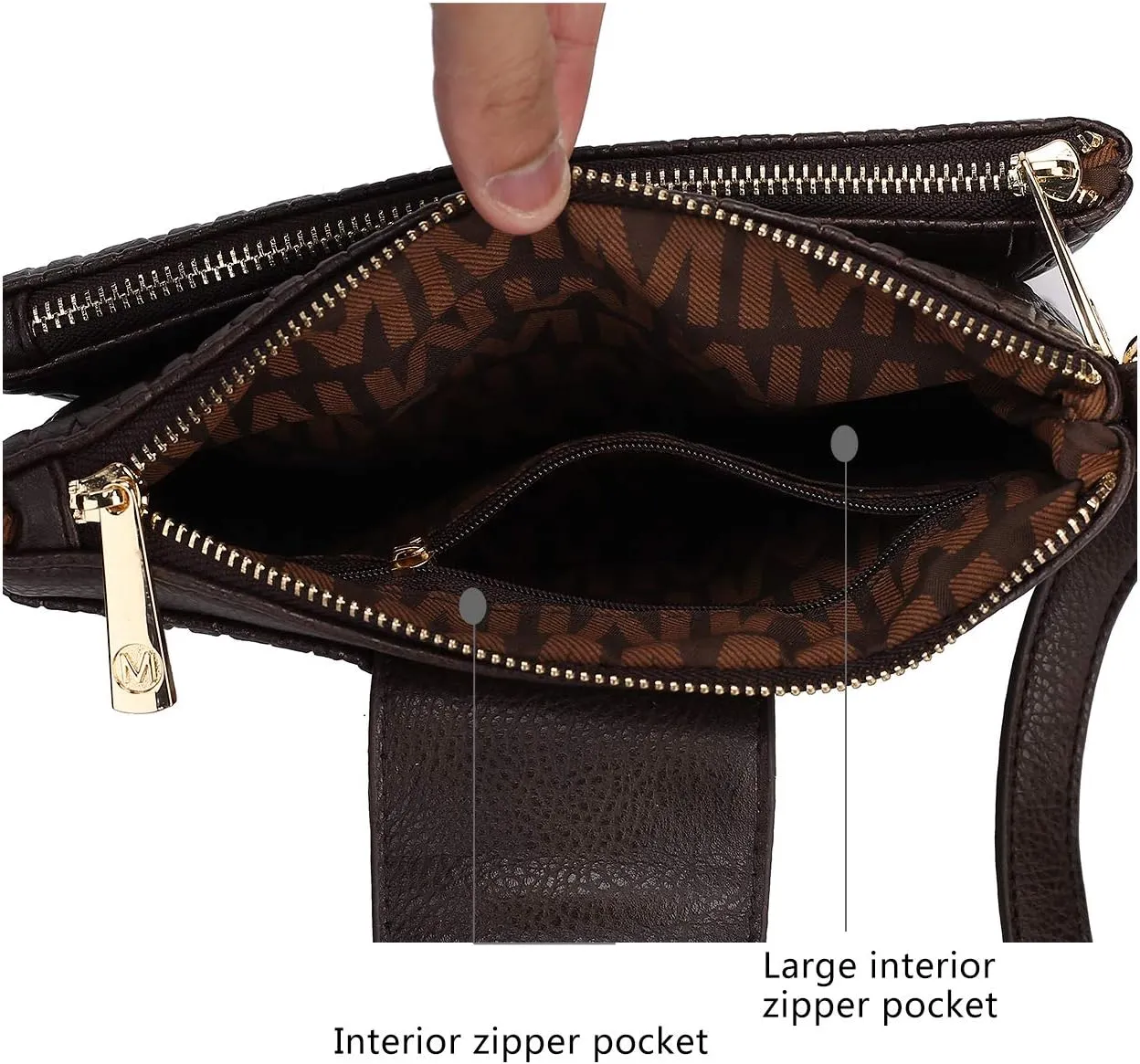 MKF Collection Crossbody Bags for women, Signature Crossover bag Adjustable strap Messenger Cross body handbag Purse