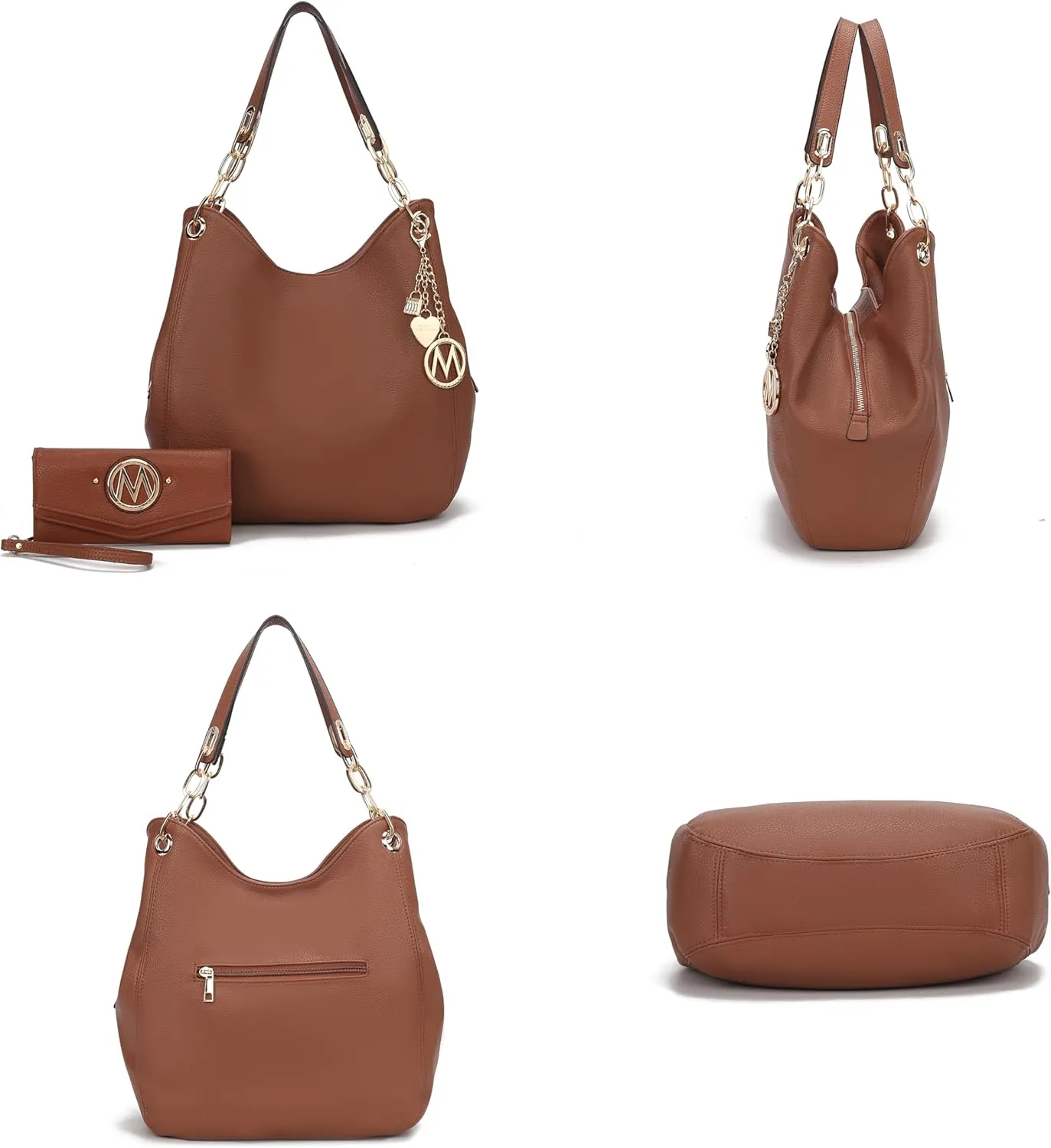 MKF Collection Hobo Bag for Women & Wristlet Wallet, Vegan Leather Shoulder Bag Handbag Purse by Mia K.