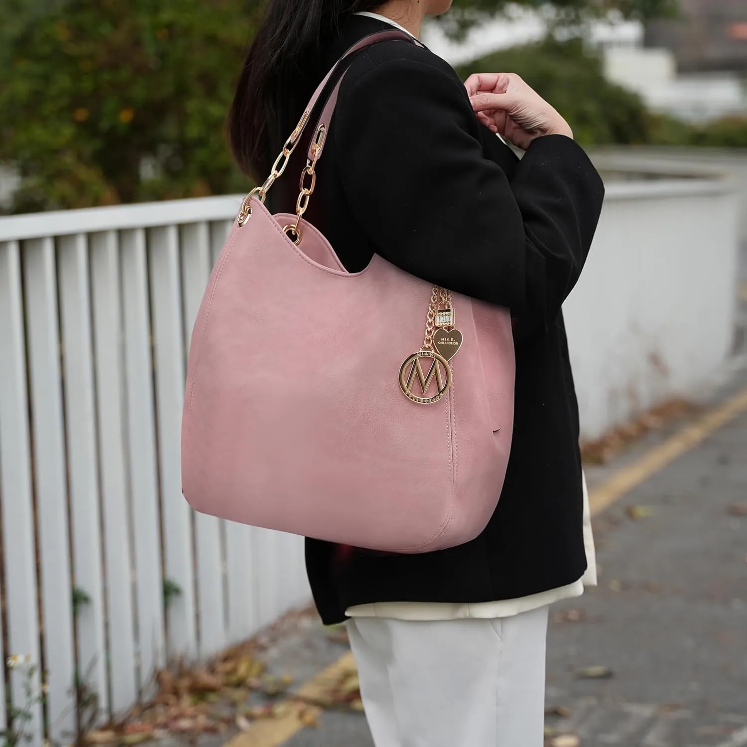 MKF Collection Hobo Bag for Women & Wristlet Wallet, Vegan Leather Shoulder Bag Handbag Purse by Mia K.