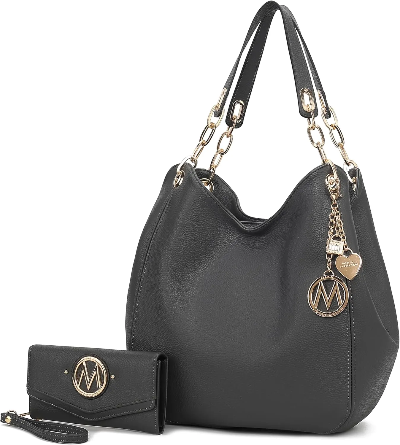MKF Collection Hobo Bag for Women & Wristlet Wallet, Vegan Leather Shoulder Bag Handbag Purse by Mia K.