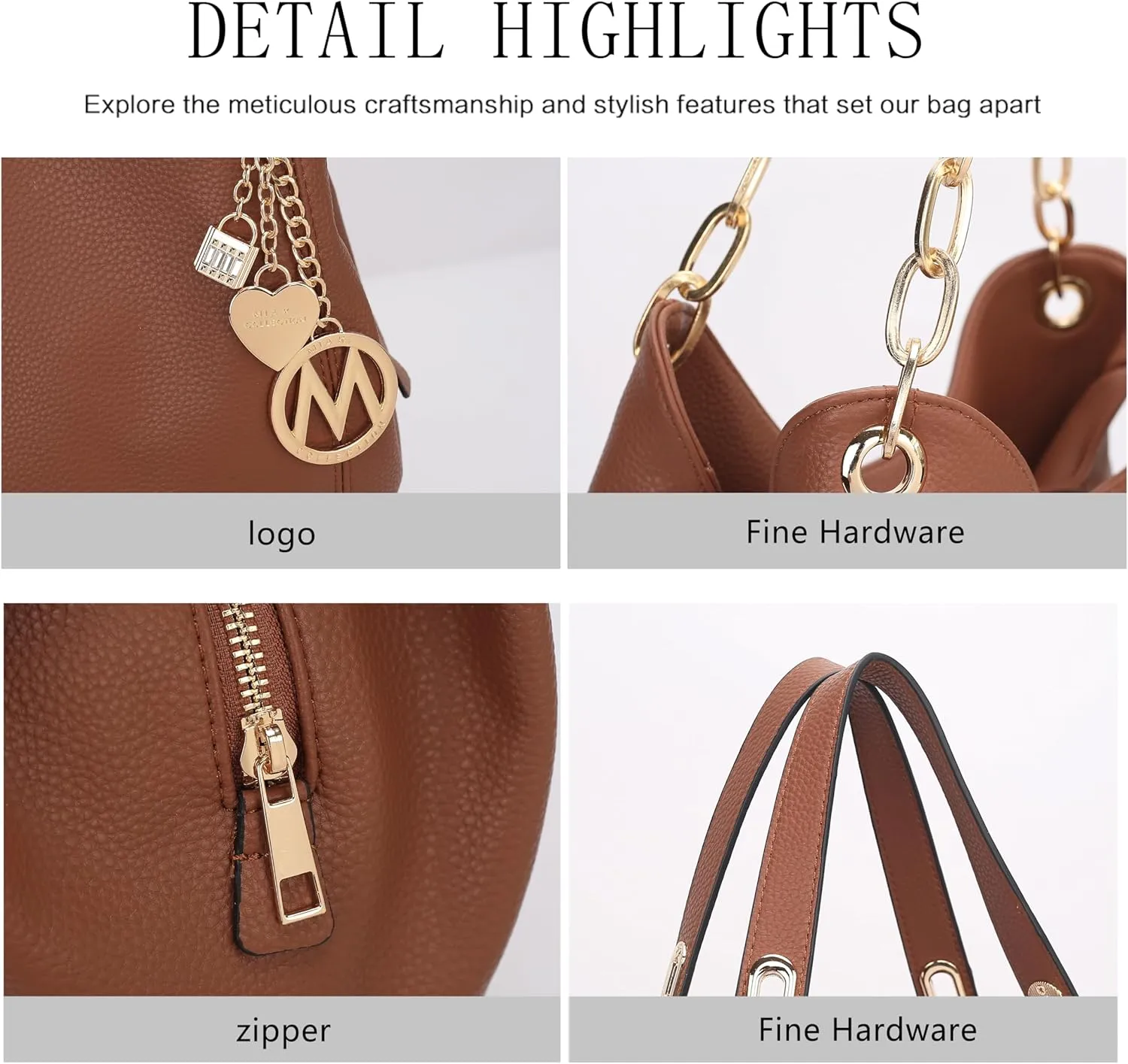 MKF Collection Hobo Bag for Women & Wristlet Wallet, Vegan Leather Shoulder Bag Handbag Purse by Mia K.