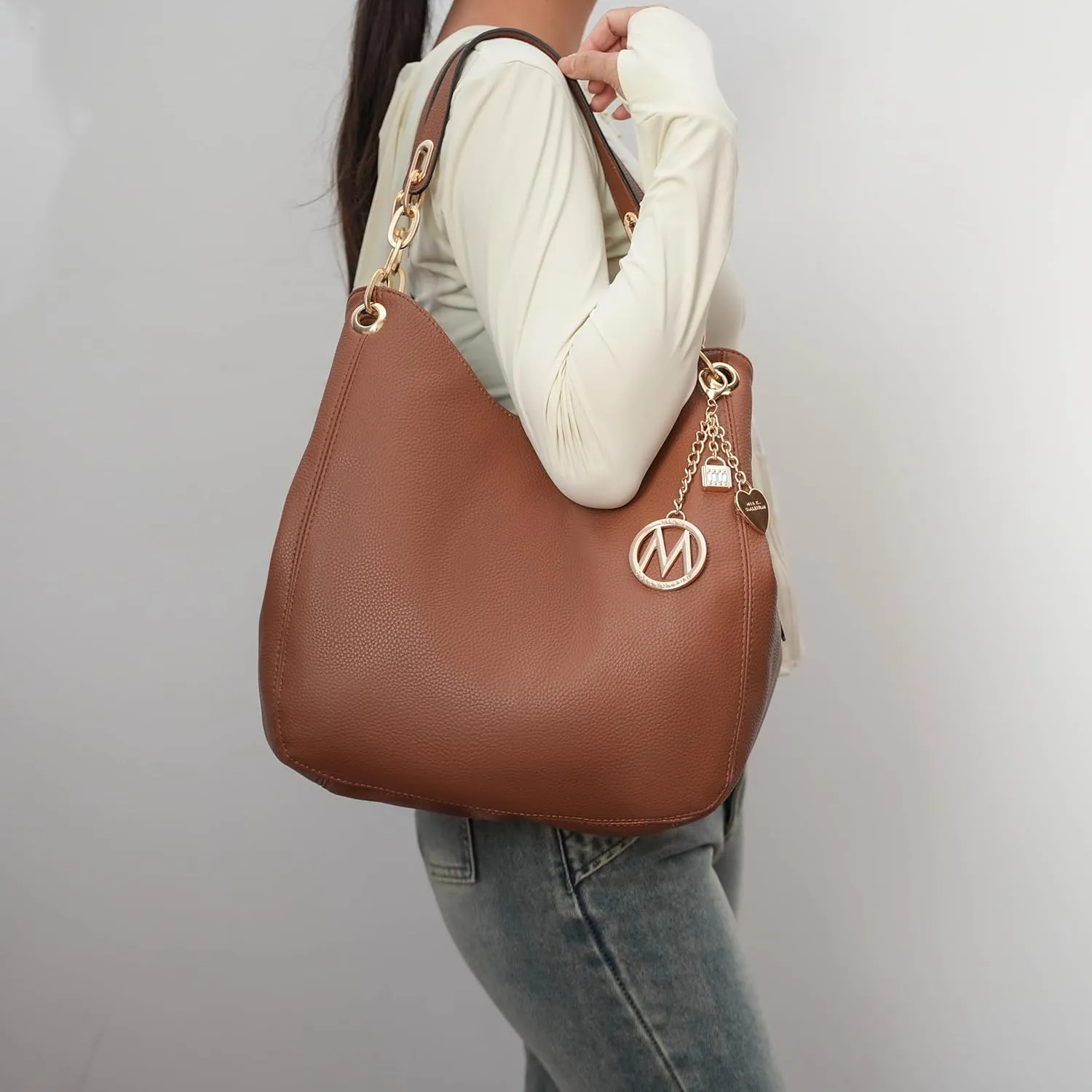 MKF Collection Hobo Bag for Women & Wristlet Wallet, Vegan Leather Shoulder Bag Handbag Purse by Mia K.