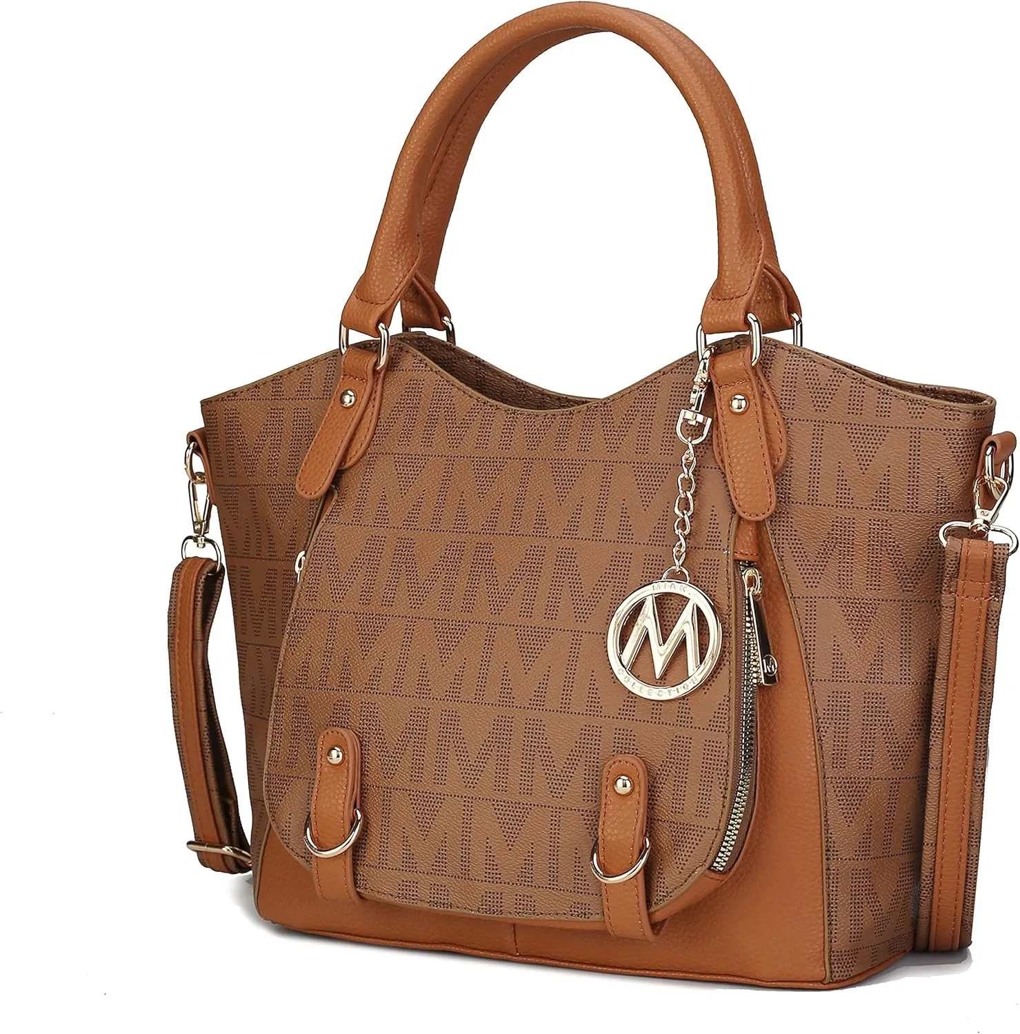 MKF Collection Shoulder Bag for Women, PU Leather Pocketbook Top-Handle Crossbody Purse Tote Satchel Handbag By Mia K