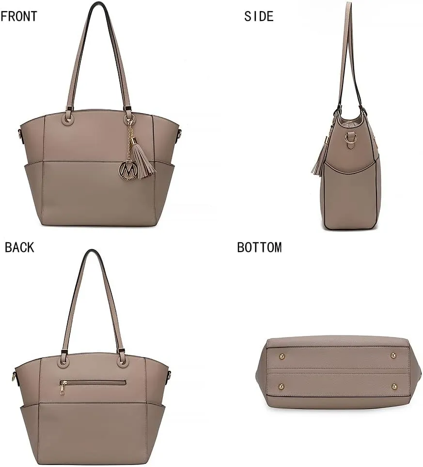 MKF Collection Shoulder Bag for Women, Vegan Leather Top-Handle Crossbody Purse Tote Satchel Handbag