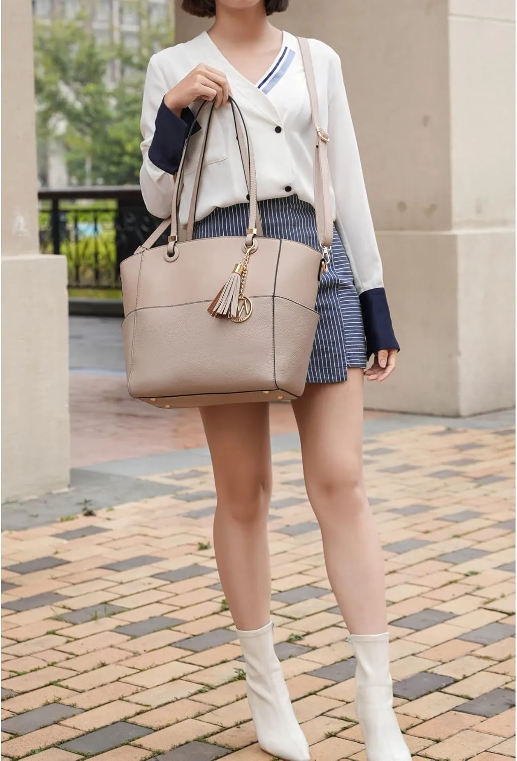 MKF Collection Shoulder Bag for Women, Vegan Leather Top-Handle Crossbody Purse Tote Satchel Handbag