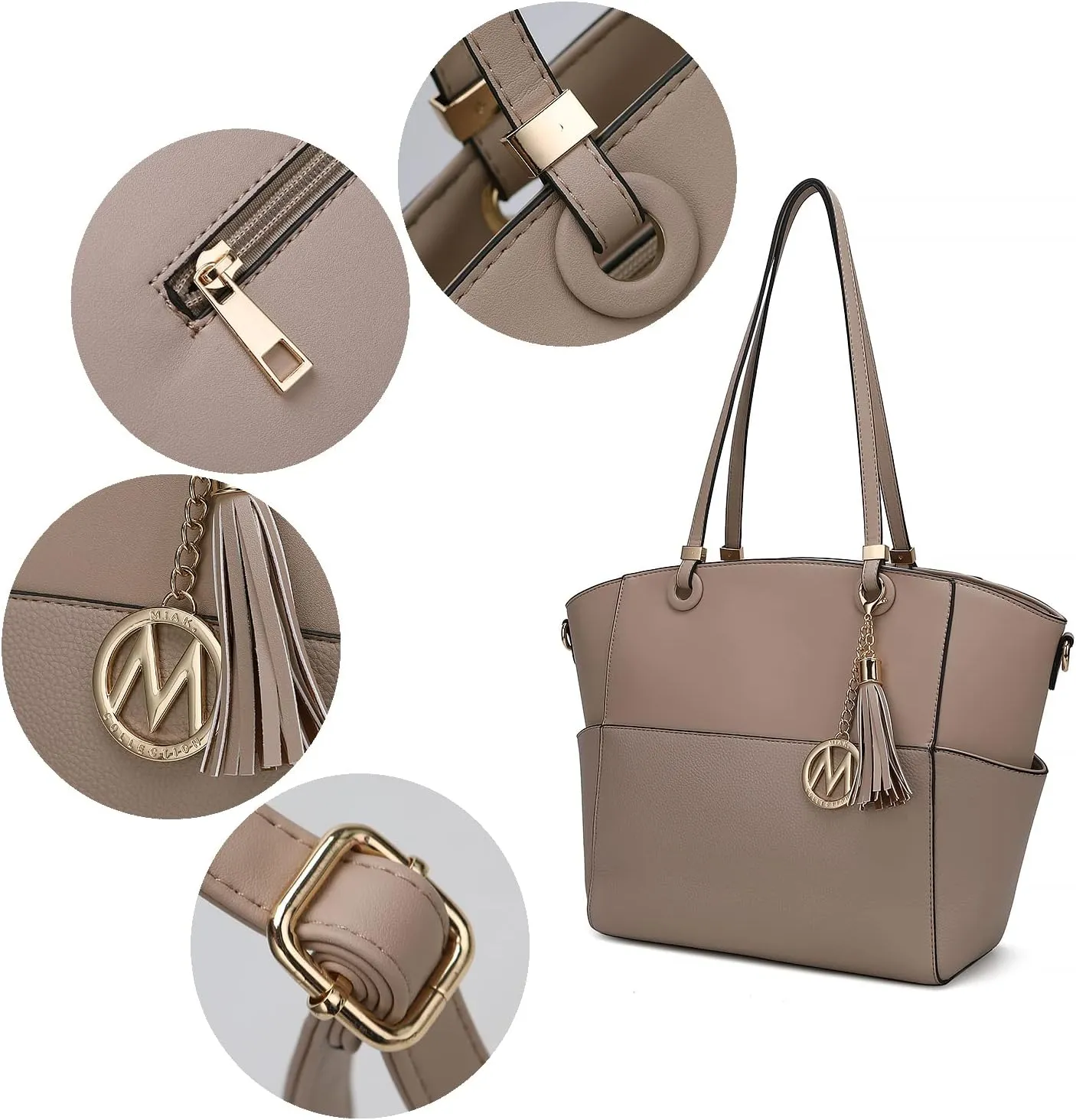MKF Collection Shoulder Bag for Women, Vegan Leather Top-Handle Crossbody Purse Tote Satchel Handbag