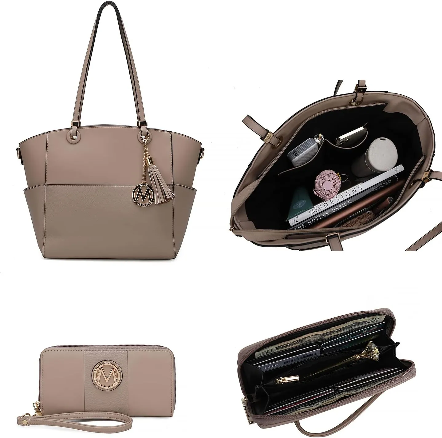 MKF Collection Shoulder Bag for Women, Vegan Leather Top-Handle Crossbody Purse Tote Satchel Handbag