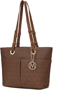 MKF Collection Tote Bag for Women, Signature Vegan Leather Pocketbook Shoulder bag Top-Handle Purse Tote Handbag