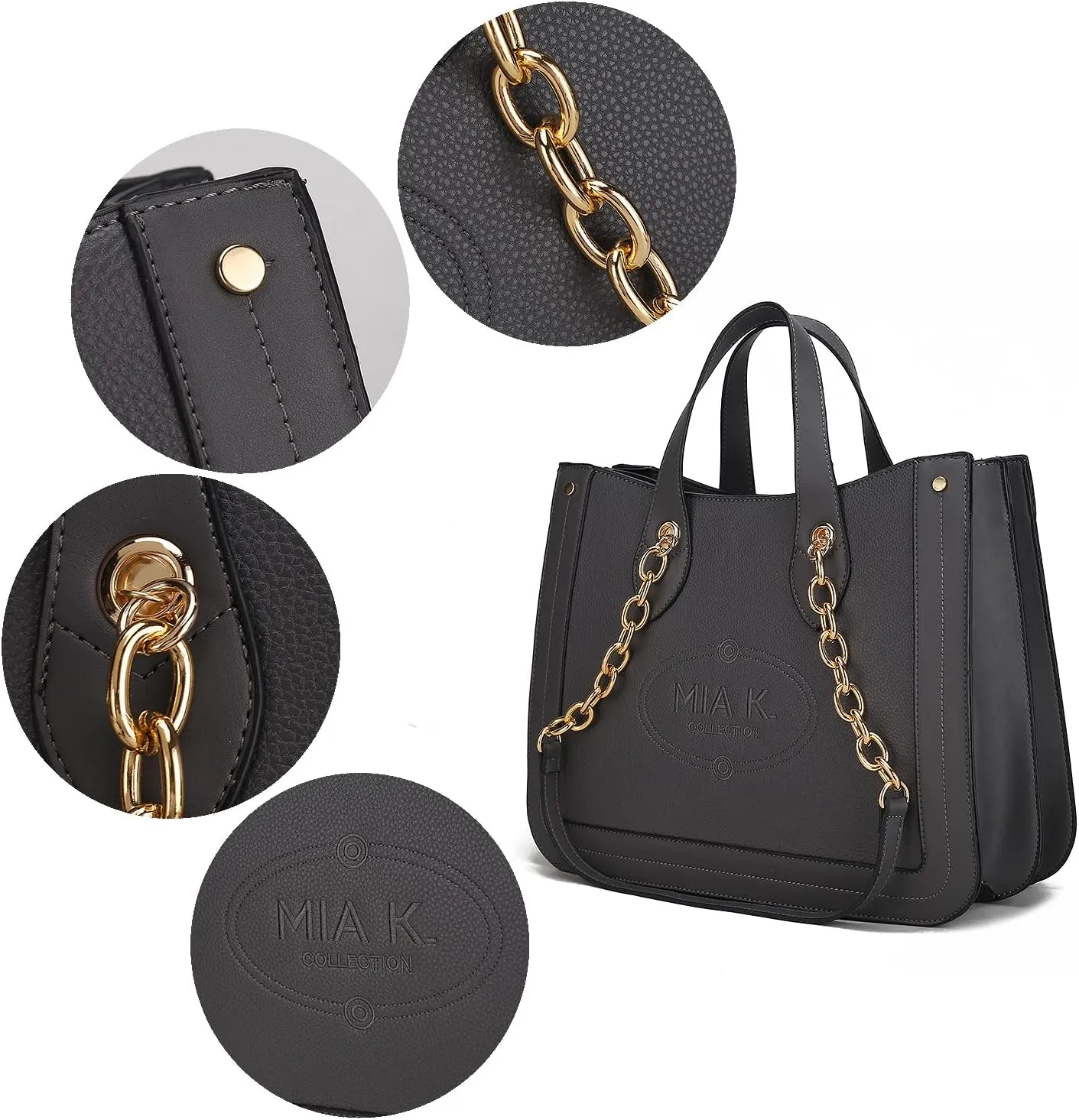 MKF Collection Tote Bag for Women, Vegan Leather Top-Handle Shoulder bag Purse Tote Satchel Handbag
