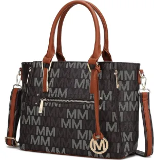 MKF Crossbody Shoulder Bag for Women – PU Leather Top Handle Pocketbook – Roomy Tote Satchel Handbag Purse M Charm