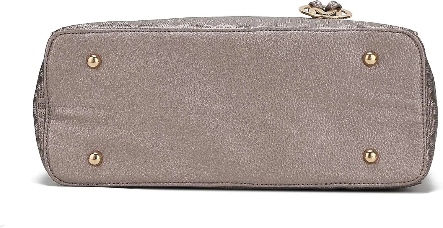 MKF Crossbody Shoulder Bag for Women – PU Leather Top Handle Pocketbook – Roomy Tote Satchel Handbag Purse M Charm