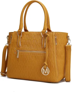 MKF Crossbody Shoulder Bag for Women – PU Leather Top Handle Pocketbook – Roomy Tote Satchel Handbag Purse M Charm