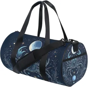 MNSRUU Sports Duffel Bags, Blue Crab Athletic Gym Bag Overnight Workout Travel Tote Luggage for Men Women Yoga