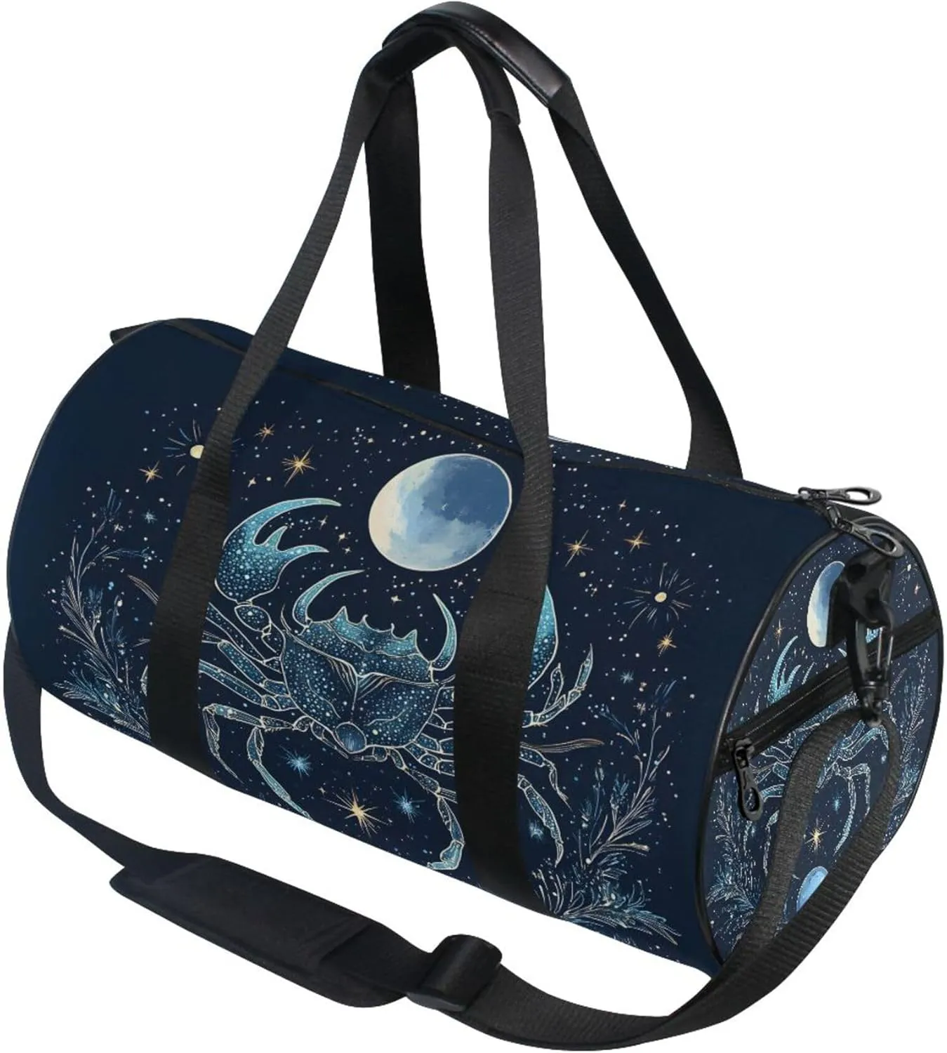 MNSRUU Sports Duffel Bags, Blue Crab Athletic Gym Bag Overnight Workout Travel Tote Luggage for Men Women Yoga