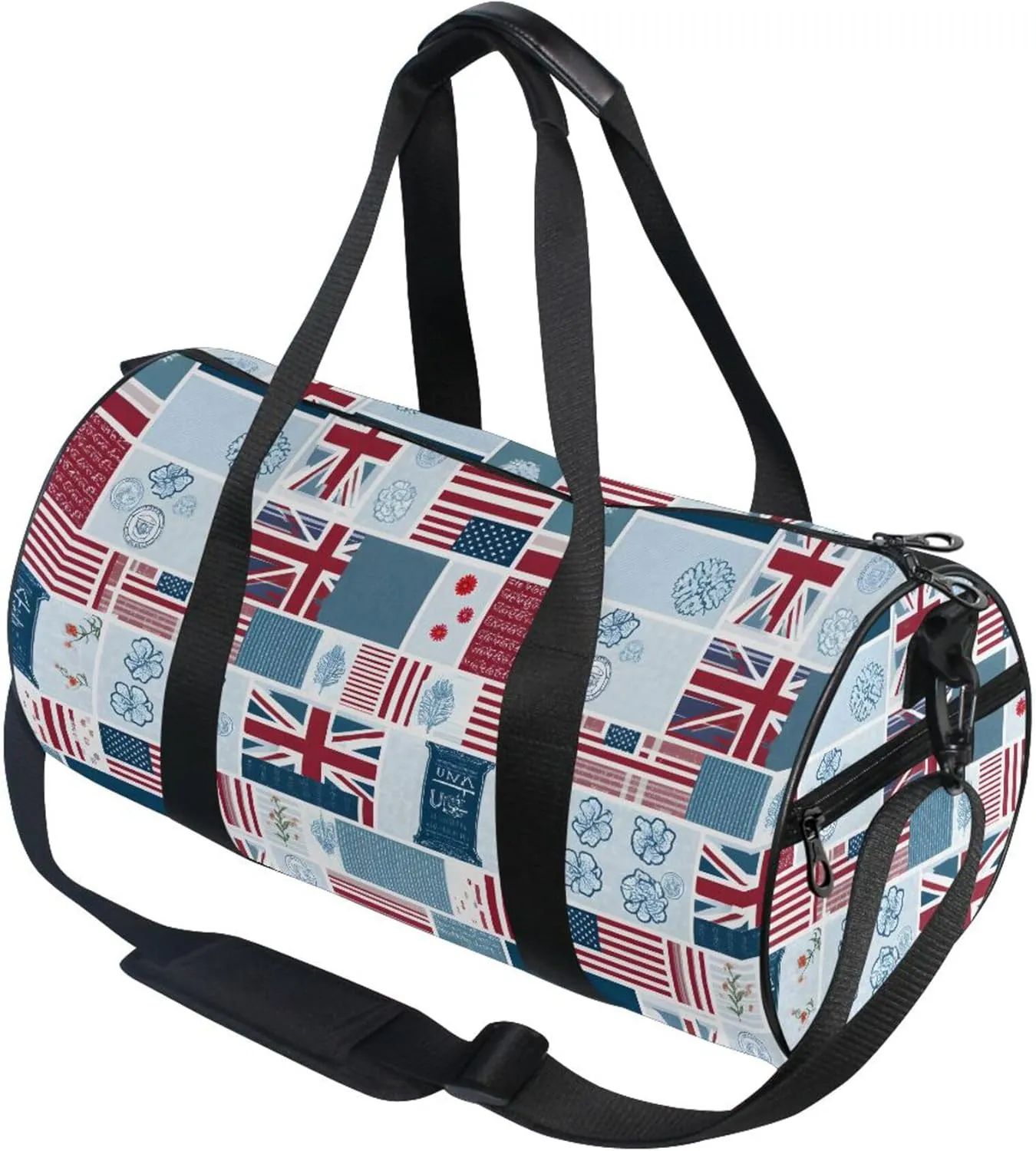 MNSRUU Sports Duffel Bags, Flag Athletic Gym Bag Overnight Workout Travel Tote Luggage for Men Women Yoga