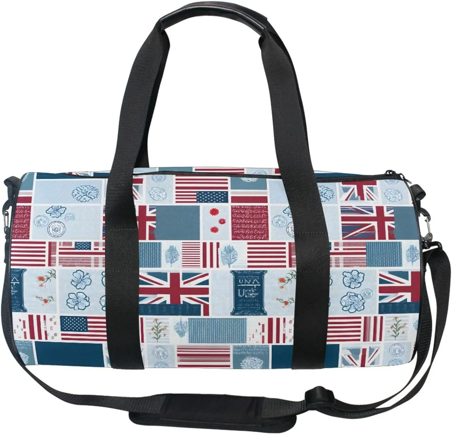 MNSRUU Sports Duffel Bags, Flag Athletic Gym Bag Overnight Workout Travel Tote Luggage for Men Women Yoga