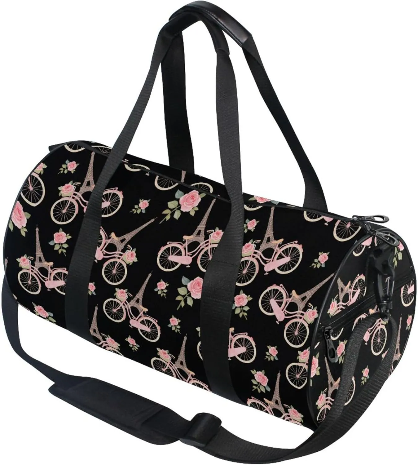 MNSRUU Sports Duffel Bags, Tower Bicycle Rose Athletic Gym Bag Overnight Workout Travel Tote Luggage for Men Women Yoga