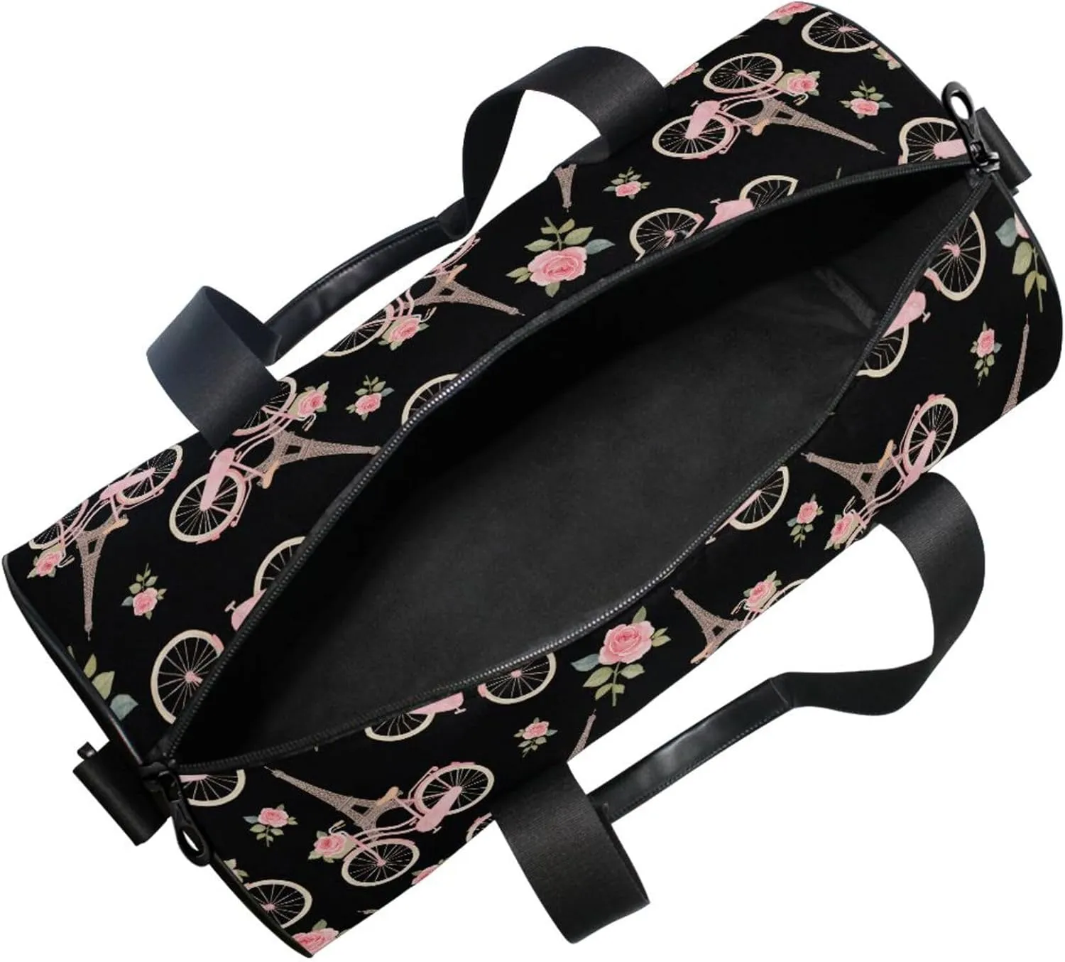 MNSRUU Sports Duffel Bags, Tower Bicycle Rose Athletic Gym Bag Overnight Workout Travel Tote Luggage for Men Women Yoga
