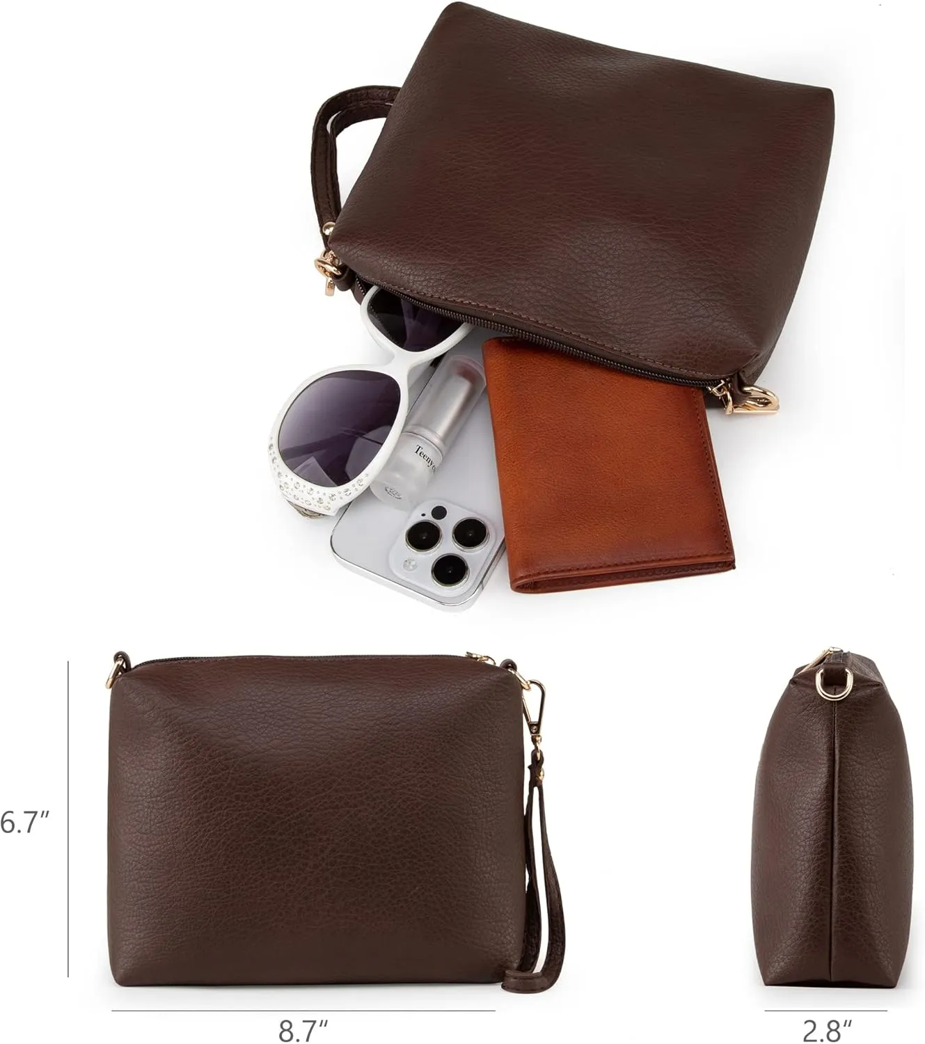 Montana West Hobo Bags Purse for Women Ultra Soft Foldable Shoulder Slouchy Handbags with Cosmetic bag