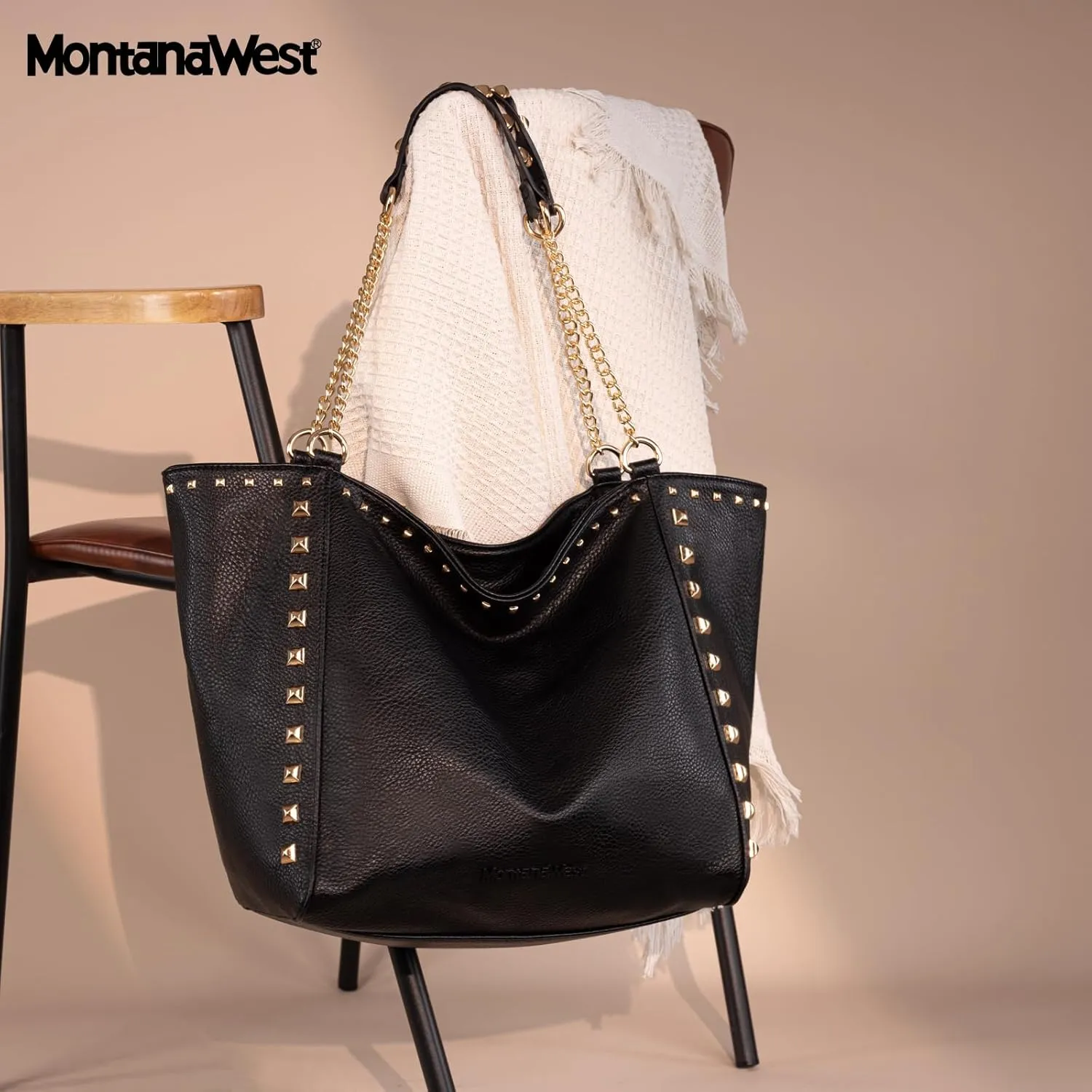 Montana West Large Tote Bag for Women Oversized Shoulder Purses with Chain Handbags