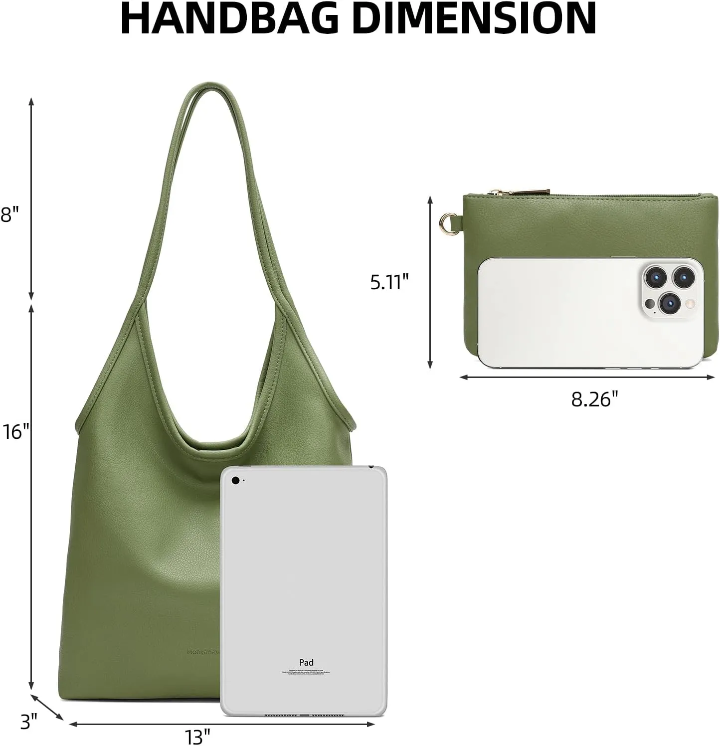 Montana West Slouchy Hobo Bags for Women Soft Designer Shoulder Purses Ladies Top Handle Handbag