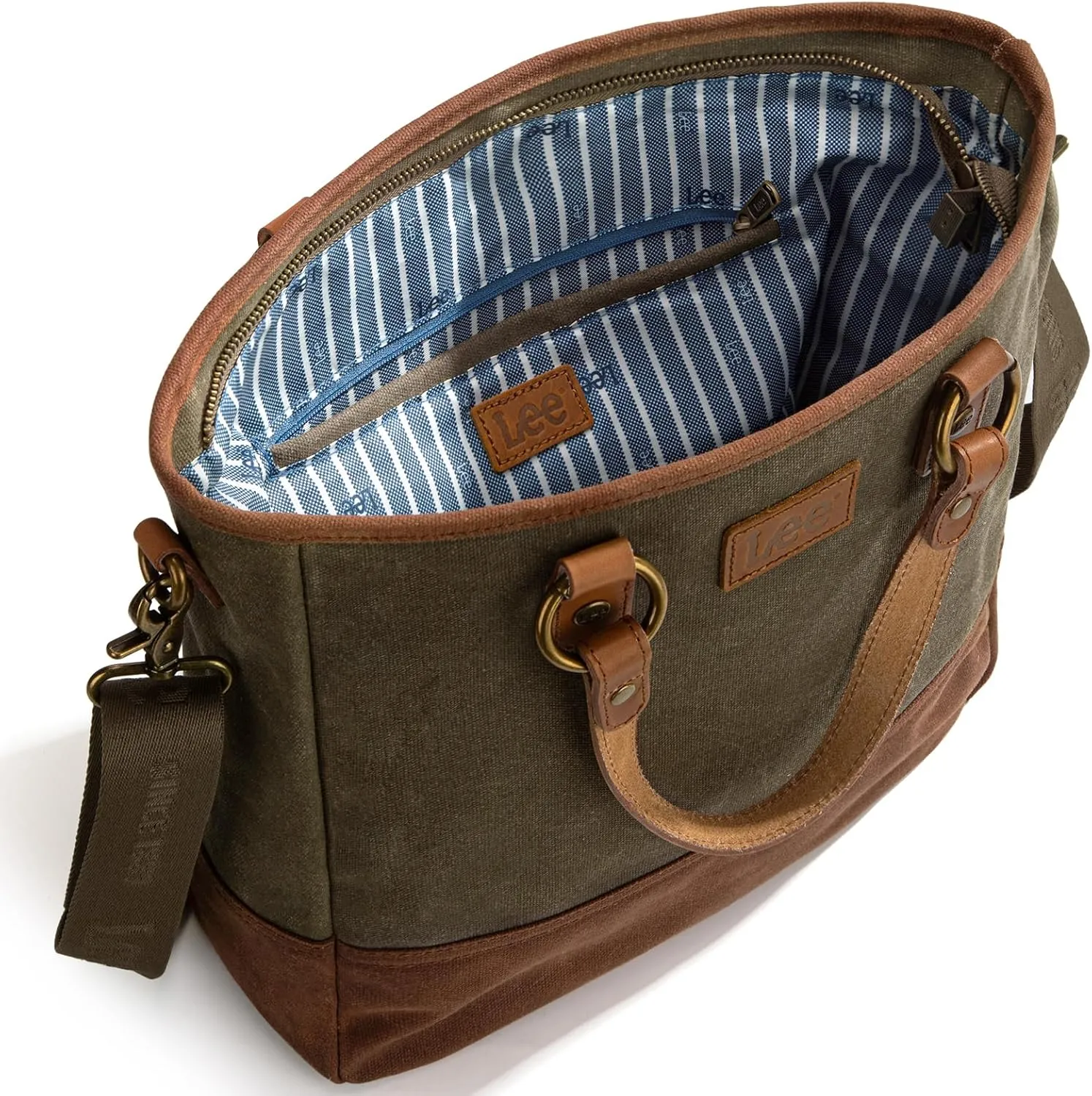 Montana West x Lee Waxed Canvas Tote Bag for Women Top-Handle Handbag Shoulder Bag with Adjustable Detachable Wide Strap