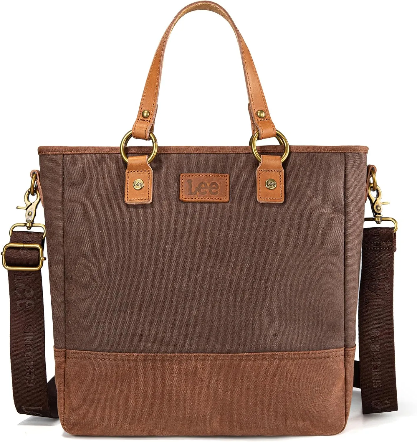 Montana West x Lee Waxed Canvas Tote Bag for Women Top-Handle Handbag Shoulder Bag with Adjustable Detachable Wide Strap