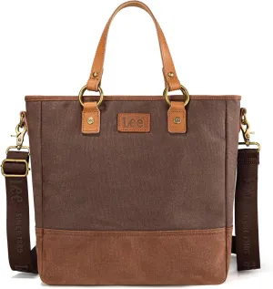 Montana West x Lee Waxed Canvas Tote Bag for Women Top-Handle Handbag Shoulder Bag with Adjustable Detachable Wide Strap