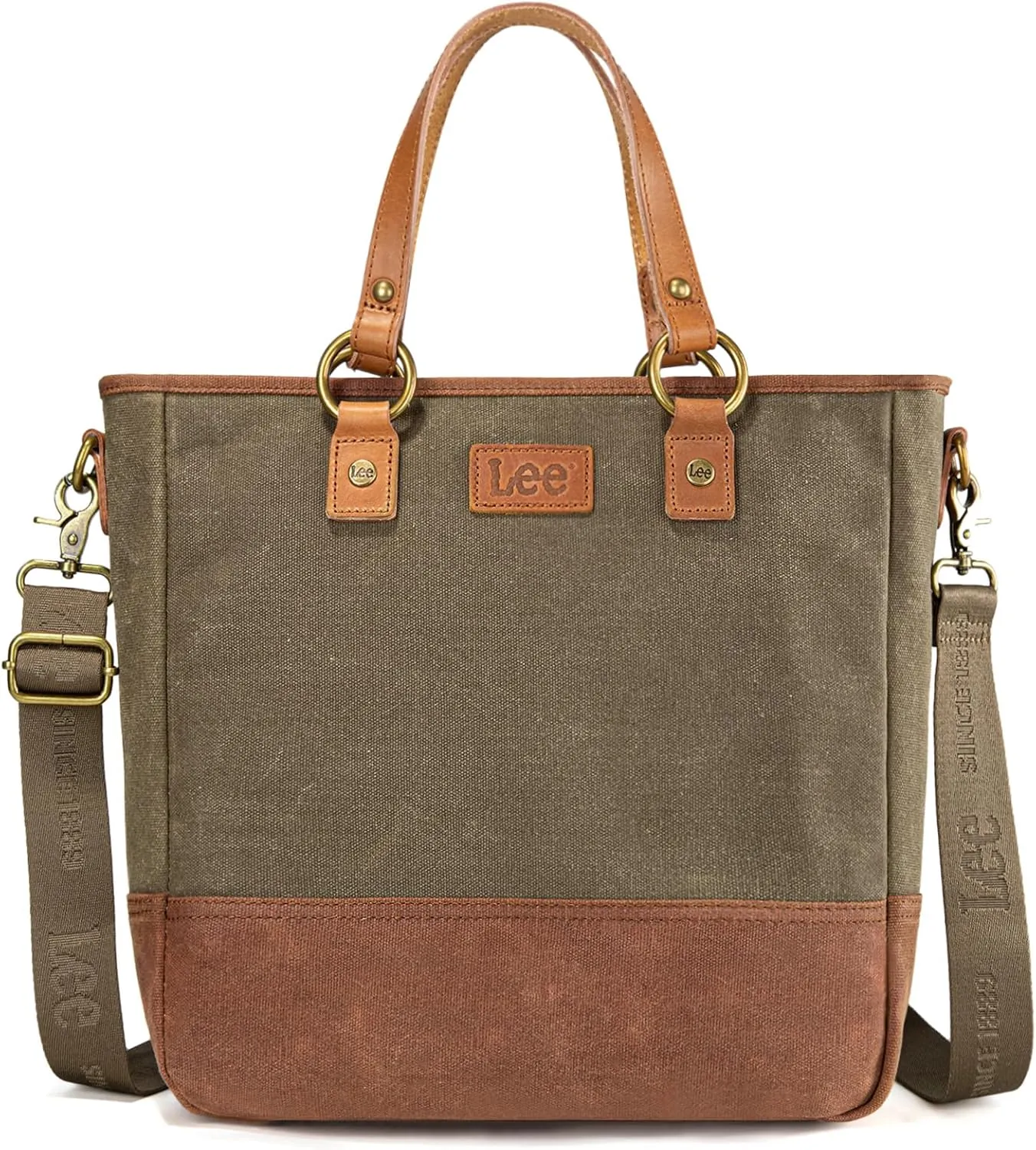 Montana West x Lee Waxed Canvas Tote Bag for Women Top-Handle Handbag Shoulder Bag with Adjustable Detachable Wide Strap