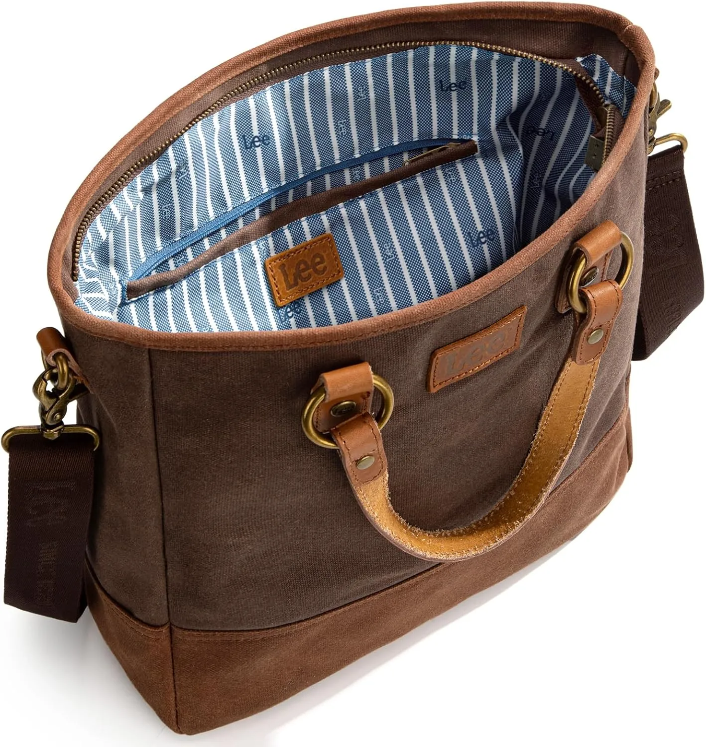 Montana West x Lee Waxed Canvas Tote Bag for Women Top-Handle Handbag Shoulder Bag with Adjustable Detachable Wide Strap