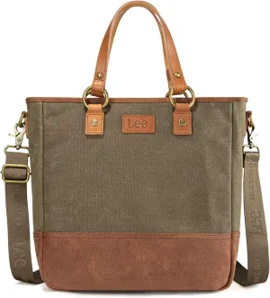 Montana West x Lee Waxed Canvas Tote Bag for Women Top-Handle Handbag Shoulder Bag with Adjustable Detachable Wide Strap