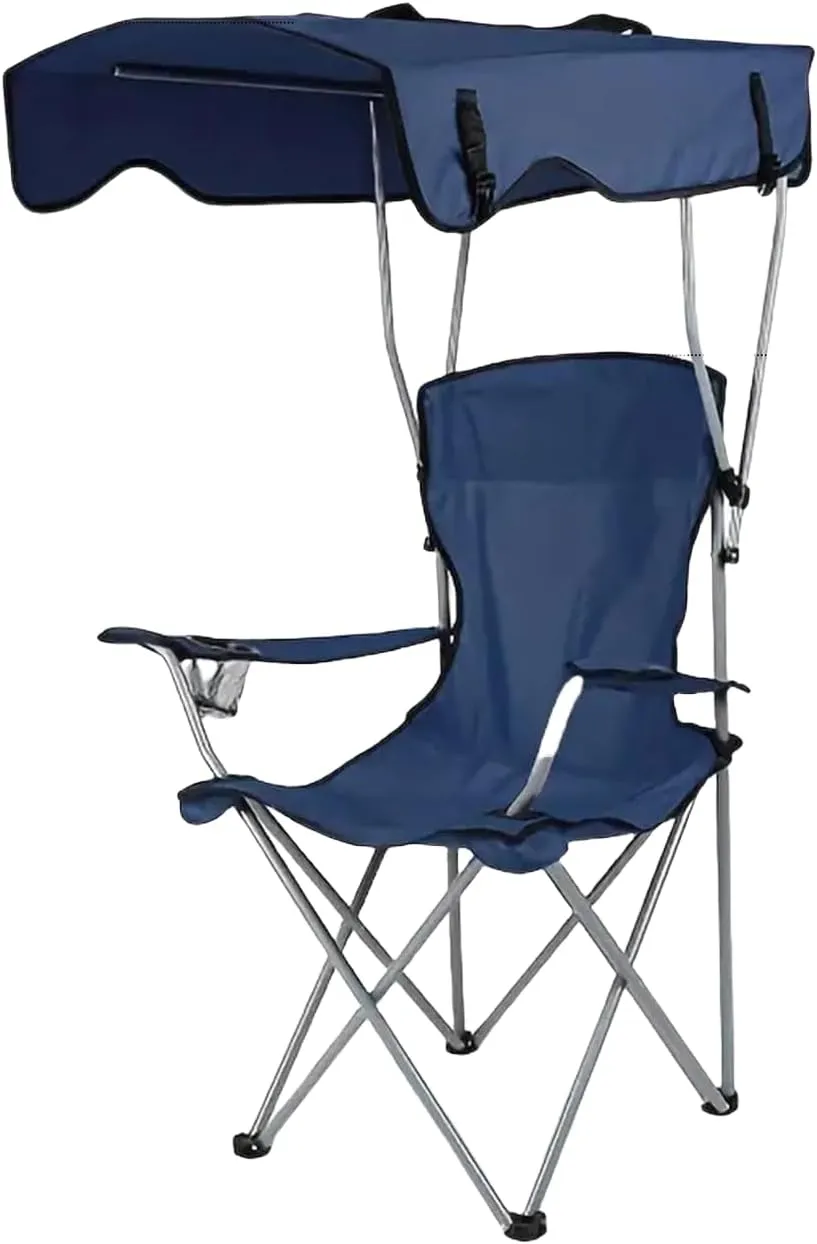 Moon Chair - Lightweight Foldable Camping Beach Chair | Outdoor Fishing & Hiking Chair with Curved Reclining Backrest | 330lbs Capacity, Durable for Long Sitting (Navy Blue)