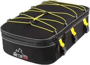 Motorcycle Saddlebag For BMW Honda Yamaha Kawasaki Ducati Rack Carrier Storage Reflective Duffle Luggage Bag (Left Bag,Yellow)