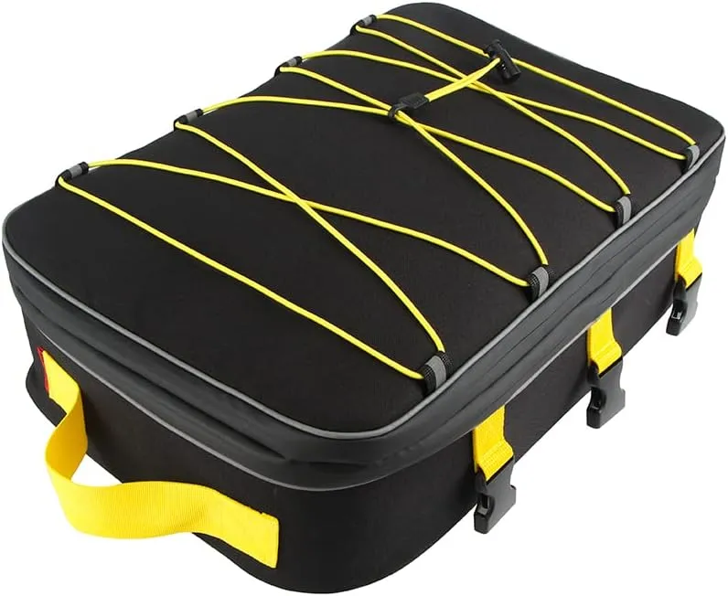 Motorcycle Saddlebag For BMW Honda Yamaha Kawasaki Ducati Rack Carrier Storage Reflective Duffle Luggage Bag (Left Bag,Yellow)