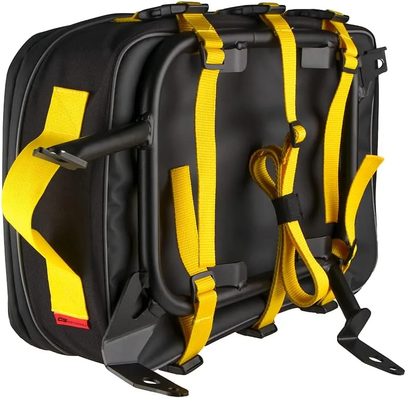 Motorcycle Saddlebag For BMW Honda Yamaha Kawasaki Ducati Rack Carrier Storage Reflective Duffle Luggage Bag (Left Bag,Yellow)