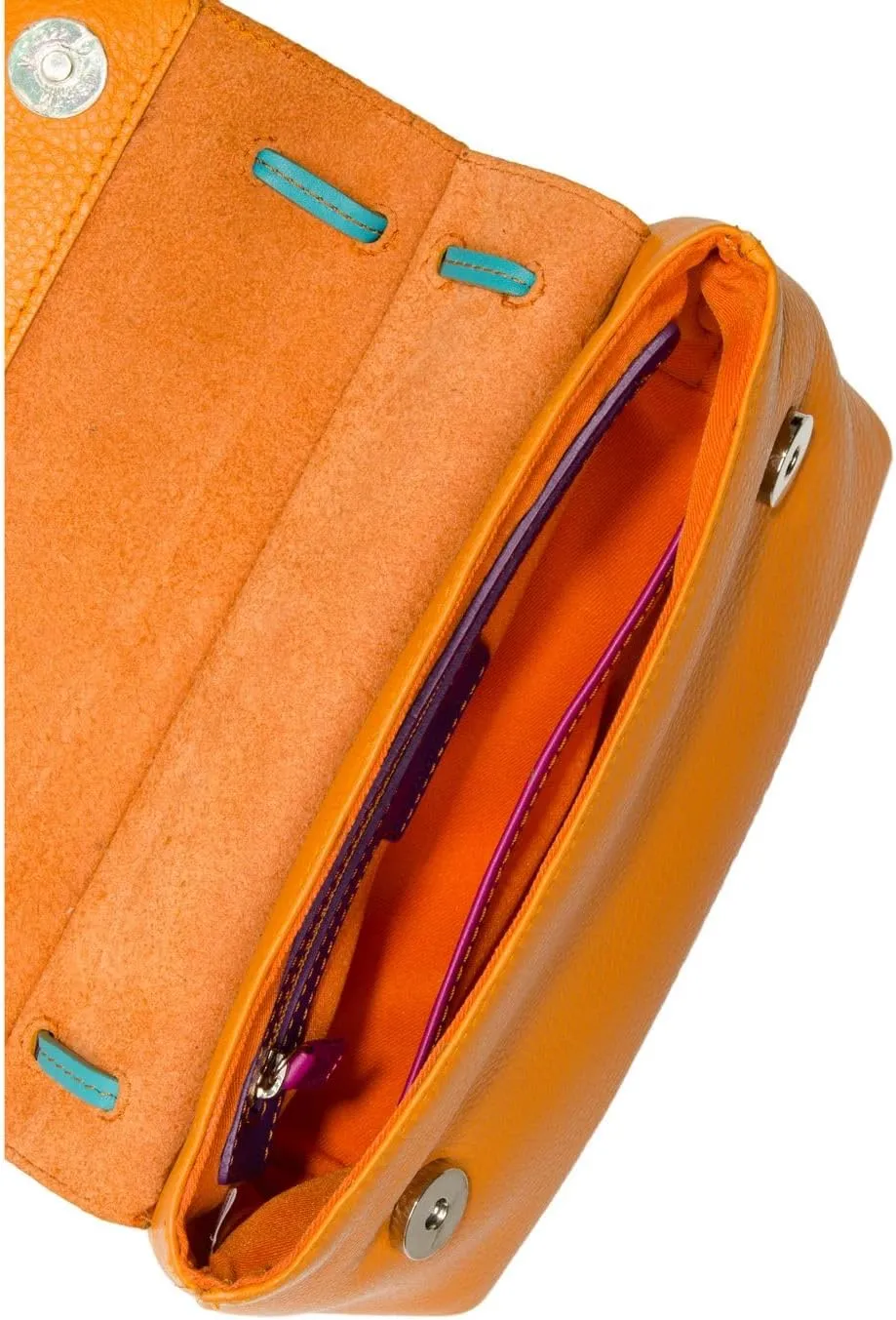 mywalit Rio Flapover Handbag - Leather, Adjustable Strap, Slip Pockets, Zip Pocket, Fits a Kindle