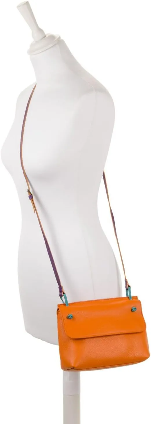 mywalit Rio Flapover Handbag - Leather, Adjustable Strap, Slip Pockets, Zip Pocket, Fits a Kindle