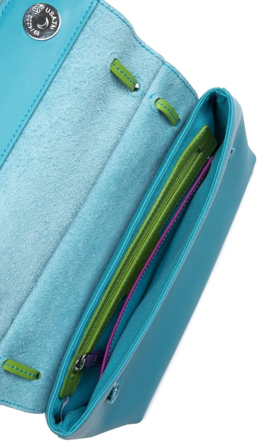 mywalit Rio Flapover Handbag - Leather, Adjustable Strap, Slip Pockets, Zip Pocket, Fits a Kindle