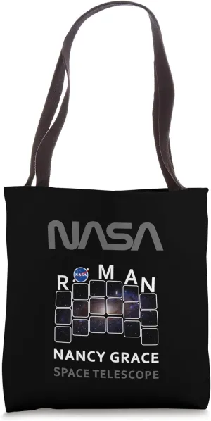 NASA Nancy Grace Roman Space Teleskop Insignia and Worm Logo Tote Bag