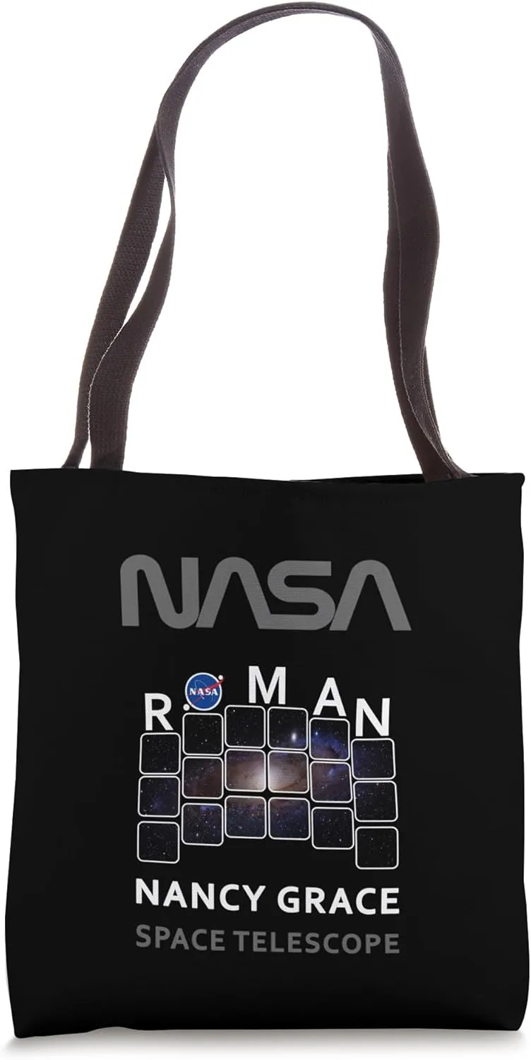 NASA Nancy Grace Roman Space Teleskop Insignia and Worm Logo Tote Bag