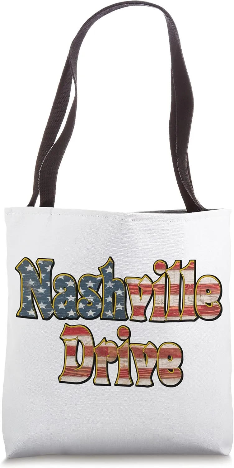 Nashville Drive American Flag Tote Bag
