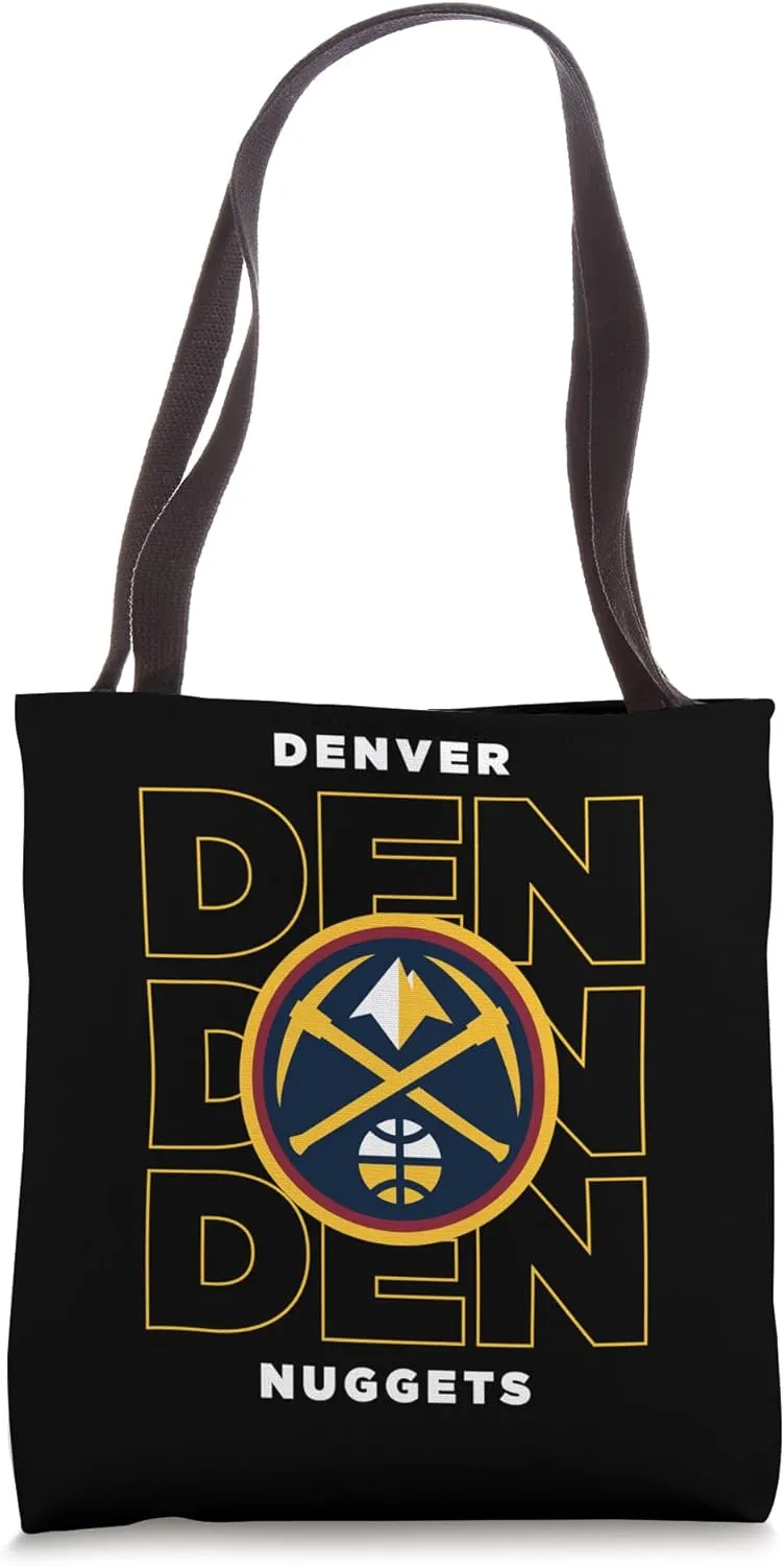NBA - Denver Nuggets Stacked City Logo Black Tote Bag