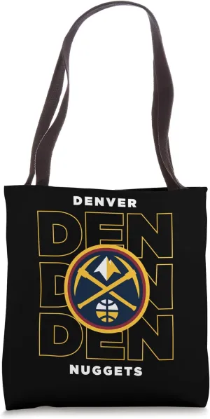 NBA - Denver Nuggets Stacked City Logo Black Tote Bag