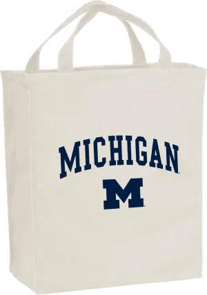 NCAA Arch Logo, Team Color Canvas Reusable Grocery Tote Bag, College, University