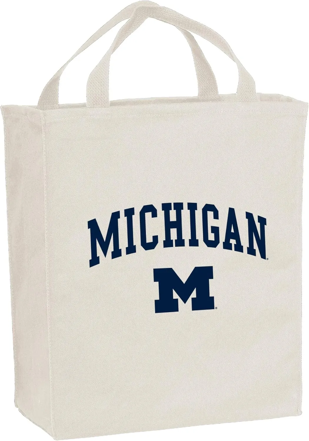NCAA Arch Logo, Team Color Canvas Reusable Grocery Tote Bag, College, University